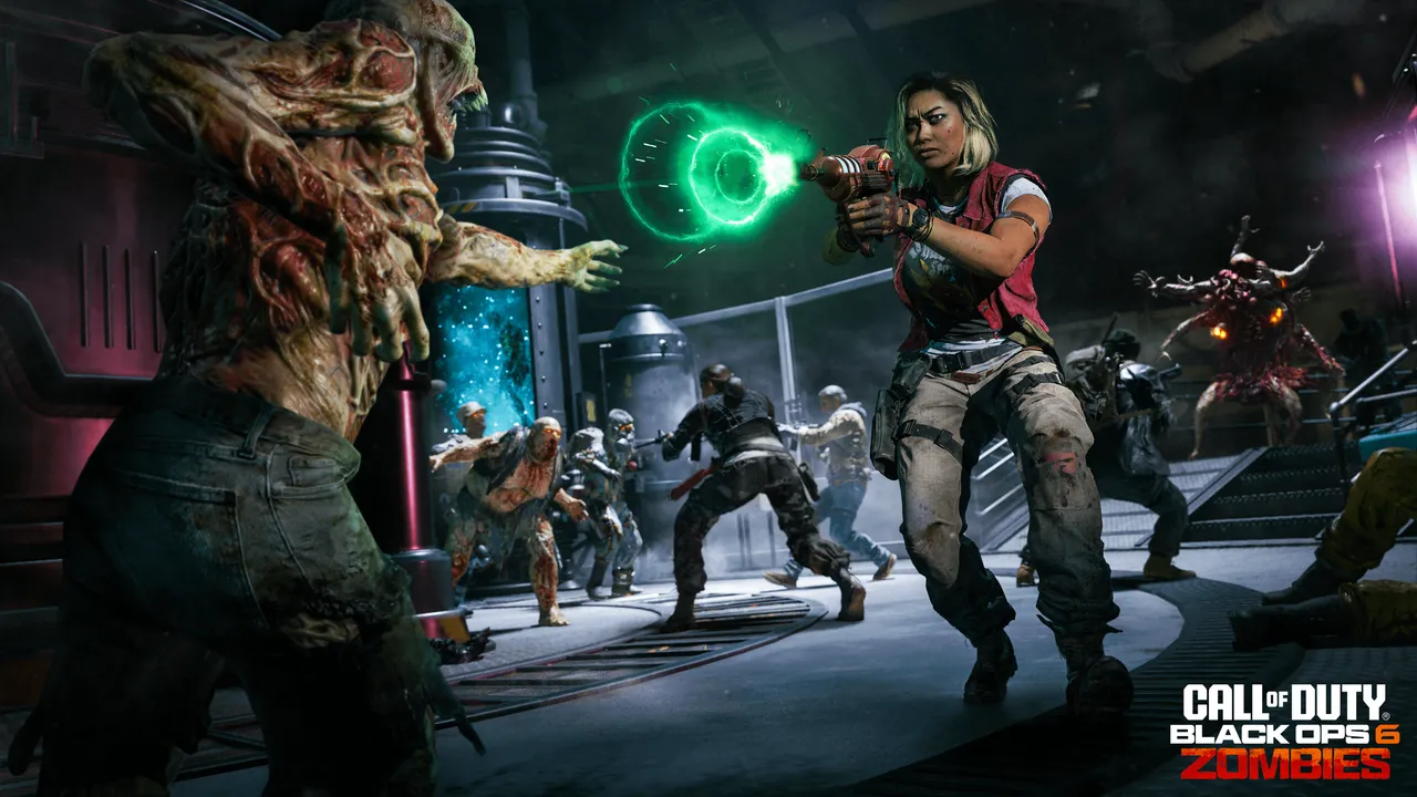 Official Black Ops 6 Zombies screenshot: fighting through the lab